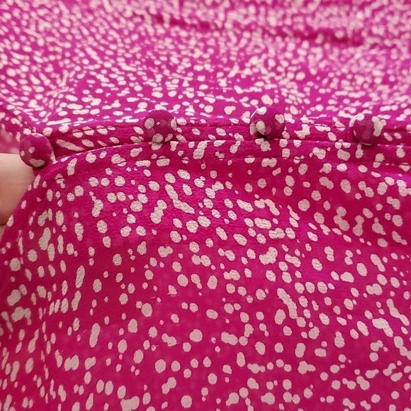 Joie Calvina Silk Dotted Blouse Magenta pink size xs - Picture 5 of 8